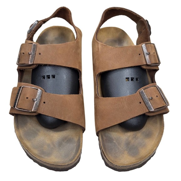 Birkenstock Milano Nubuck Sandal Light Brown - Mens 42 Birkenstock Milano AS narrow-width sandals for Boy - Taupe  main image 4
